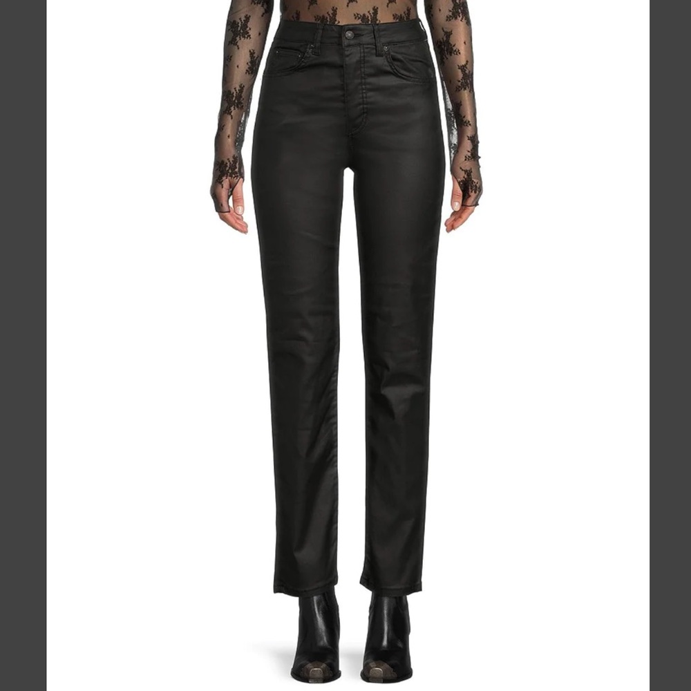 We the Free Pacifica Coated High Rise Straight Leg Jeans